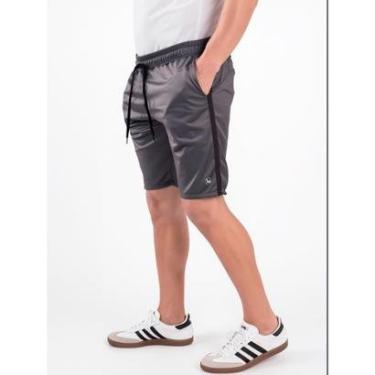 Imagem de Bermuda Masculina Helanca com Listra Short Esporte Treino Academia-Masculino