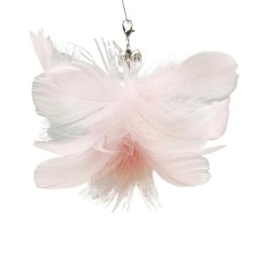 Imagem de Luzhengyang Recargas de varinha Feather Cat Teaser – Cabeças inspiradas em pássaros naturais, acessórios de brinquedo de gato para brincadeiras interativas (pacote com 5) (refil rosa 6 + 2 penas)