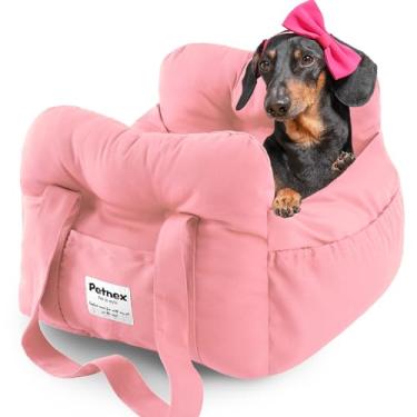 Imagem de Petnex Assento de Carro para Cães Pequenos, Assento de Carro Portátil para Filhotes de Fácil Instalação, Bolsa de Transporte para Animais de Estimação da Moda com Bolsos Grandes, Assento Elevatório Pa