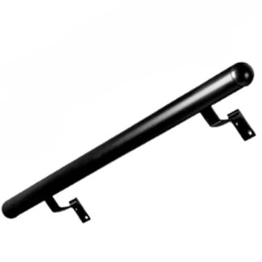 Imagem de Tubo Corrimão 1,00 Metro Em Alumínio Redondo Para Escada Parede(Preto)