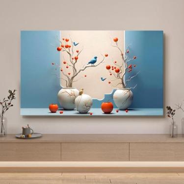 Imagem de Capa de TV universal, protetor de tela de TV, capa de poeira para decoração de sala de estar para televisões, prevenção estática, resistente ao desbotamento, design de ajuste universal - Tipo 07||75