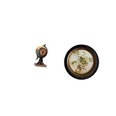 Imagem de Fenteer Relógio E Porta-retratos de Resina em Estilo Moderno Europeu, Peça de Colecionador para Quarto, Escritório, Prateleira, Lareira, Armário, Ornamento de