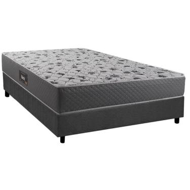 Imagem de Conjunto Box Casal: Colchão Espuma Herval D28 - Ag65 Black + Base Crc Suede Gray (138x188)