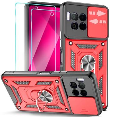 Imagem de YmhxcY Capa T-Mobile Revvl 7 Pro com capa deslizante para câmera e [2 unidades] Protetor de tela HD, capa protetora resistente à prova de choque com suporte magnético de metal para Revvl 7 Pro 17.2