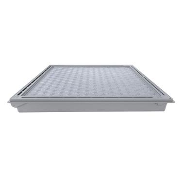 Imagem de Tampa Casa Máquina Piscina Com Rebaixo Gaveta Cinza 85x85cm