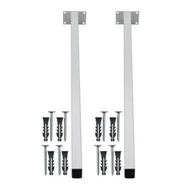 Imagem de Kit 2 Suportes Para Pia De Parafusar 50cm Grapa Mão Francesa Parede Granito Balcão Microondas Banheiro Lavanderia (Branco)