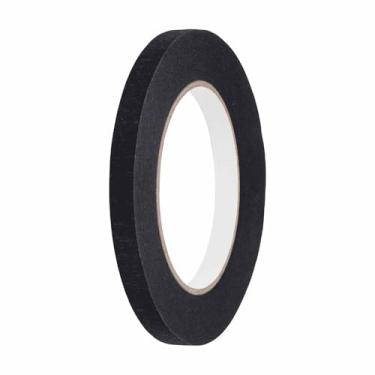 Imagem de HARFINGTON Fita adesiva colorida de 0,9 cm x 54,6 m, papel crepe universal, fita adesiva colorida para pintura, desenho, faça você mesmo, etiquetagem artesanal, selagem, preta