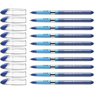 Imagem de Schneider Caneta esferográfica média básica Slider, azul, caixa com 10 canetas (151103)