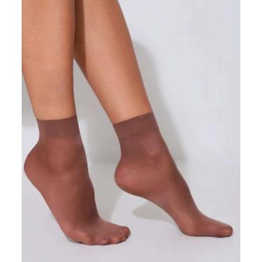 Imagem de Meia Soquete Feminina Fio 15 Marisa-81595, Bege, UN