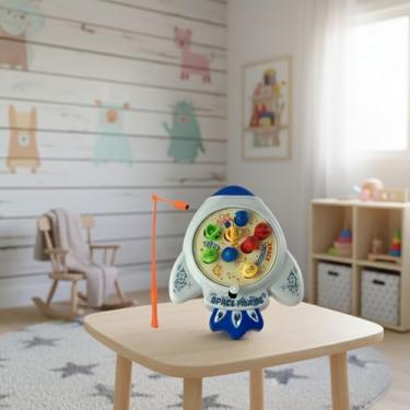 Imagem de Brinquedo Infantil Pega Peixe com Cordinha Foguetinho Educativo 11 Peças Estimula Coordenação Motora, Concentração e Habilidades Manuais Diversão Interativa para Crianças - Cores Sortidas