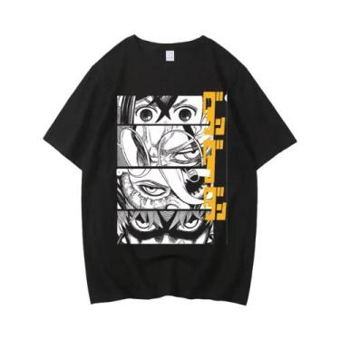 Imagem de Camiseta Vintage Unissex Oversized De Algodão Com Estampa De Anime Jap