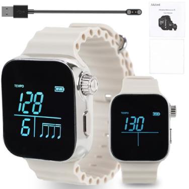 Imagem de AKLOT Relógio metrônomo vibratório Ⅱ. Metrônomo de pulso com 3 modos (instrumento, esportes, tempo), metrônomos vestíveis de pulso para iniciantes, músicos, exercitadores - ajustável via aplicativo