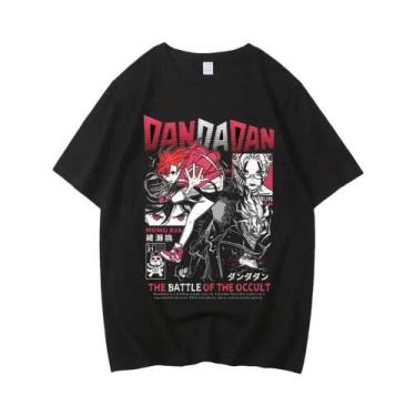 Imagem de Camiseta Vintage Unissex Oversized De Algodão Com Estampa De Anime Jap