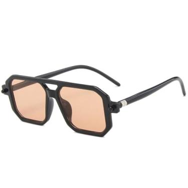 Imagem de Óculos de sol com armação grande Twin Bridge, feminino e masculino, luxuoso, para pesca ao ar livre, para dirigir, UV400 (chá preto)