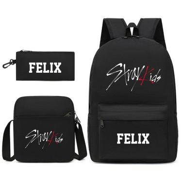 Imagem de Conjunto de mochilas Stray Kids Anime School, 3 peças com bolsa de ombro