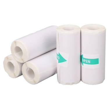 Imagem de WALFRONT Rolo de Papel Térmico para Impressão, 10 Rolos de Papel Térmico 57x25mm Pvc Autoadesivo para Impressora Portátil, Câmera, Máquina de Etiqueta, Caixas Registradoras