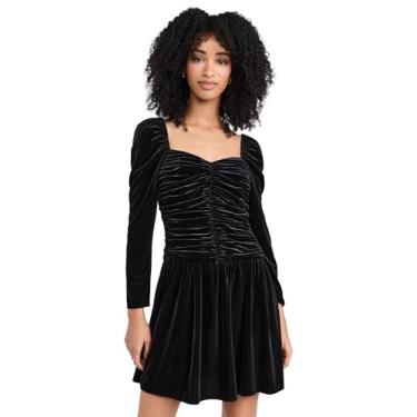 Imagem de Shoshanna Minivestido feminino Mari Jet Stretch de veludo, Jato, 40