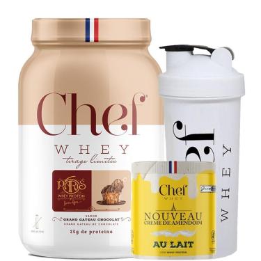 Imagem de Kit Chey Whey Paris 6 + Pasta de Amendoim + Coqueteleira - Chef Whey-Unissex