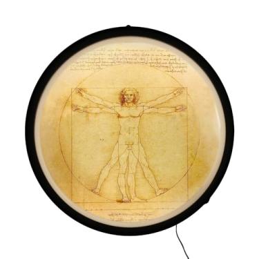 Imagem de Luminária de Parede LED – Arte Homem Vitruviano de Leonardo da Vinci