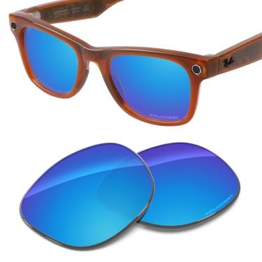 Imagem de Tintart Lentes de substituição de desempenho compatíveis com RayBan Meta Wayfarer RW4008 53 mm AI Glasses-Sky Blue, proteção UV, transição, resistente a arranhões