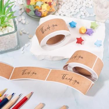 Imagem de 240 peças/2 rolos de etiquetas de agradecimento, adesivos de papel autoadesivos, etiquetas adesivas para envelopes, envelopes com bolhas, sacos Ppaer, acessórios de artesanato faça você mesmo, vintage