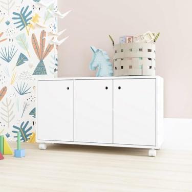 Imagem de Nicho Organizador Infantil com 3 Portas 1 Prateleira Branco - CASATEMA Branco