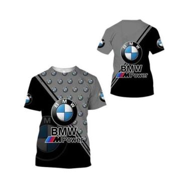 Imagem de Camiseta Masculina De Verão BMW Manga Curta Moda Casual Esportiva Corr