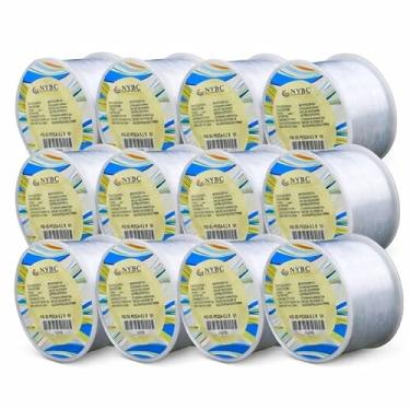 Imagem de Kit 12 Rolos Fio de Nylon NYBC 0,4mm Transparente 680m Cada Linha Resistente para Artesanato Bijuterias Costura Pesca Encadernação DIY R101