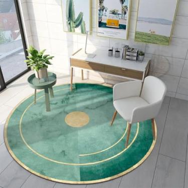 Imagem de Tapete redondo para decoração de sala de estar, lavável, para sala de estar, tapete grande para cabeceira, quarto, tapete decorativo para casa, tapete 3D para chão (80x80cm/1)