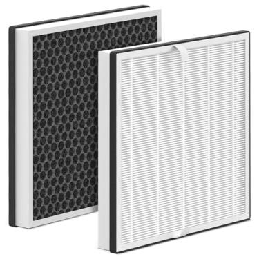 Imagem de 2 pacotes AP2410 filtro de substituição para DBFIT AP2410 purificador de ar para casa grande sala de até 2180 pés quadrados, HEPA 2 em 1 e filtro de carvão ativado