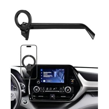 Imagem de Suporte de telefone de carro para Toyota Highlander L/LE/Hybrid XLE 2020 2021-2024 2025, acessórios para sombra noturna, tela de 8 polegadas, compatível com suporte de telefone Magsafe, rotação de 360
