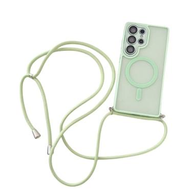 Imagem de Cordão ajustável com cordão para carregamento sem fio e capa protetora de lente para Samsung S25 S23 S24 Ultra S22 Plus, verde menta, para S22 Ultra 5G
