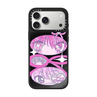 Imagem de CASETiFY Capa espelhada para iPhone 17 Pro Max [reflexiva/compatível com Magsafe/1,5 m. 1X proteção contra quedas de grau militar] - Fitas e amor - Preto em preto