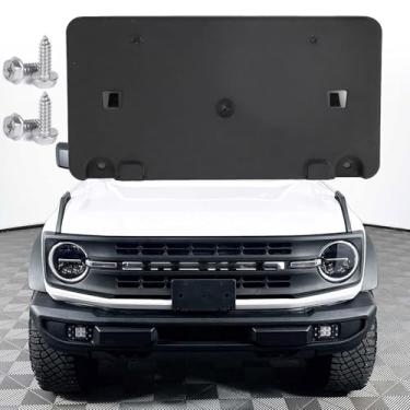 Imagem de FASTCHE Moldura de placa de licença frontal compatível com suporte de placa de carro Ford Bronco 2021 2022 2023 2024 2025 para para-choque dianteiro (apenas para para-choques de aço) Substitua # M2DB
