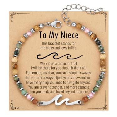 Imagem de TONY & SANDY Presentes para amigas para mulheres, meias de Natal para mulheres, presentes de irmã de irmã, pulseira de onda de amizade para amigas, presentes de aniversário para mulheres, presentes