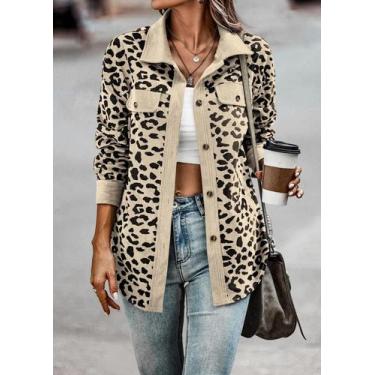 Imagem de Jaqueta Bomber Elegante Feminina Com Estampa De Leopardo, Estilo Casua