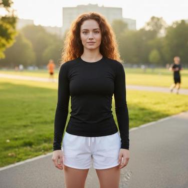 Imagem de Camiseta Feminina Manga Longa Dryfit Proteção UV50 Cores Sortidas - Ev