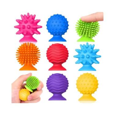 Imagem de Conjunto De 8 Brinquedos Sensoriais De Silicone Macios Com Ventosas Pa