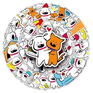 Imagem de 50 peças adesivos de vinil à prova d'água com tema de festa de cachorrinho dopamina, decoração de garrafa de água e festa, prêmios para professores e ideias de presentes