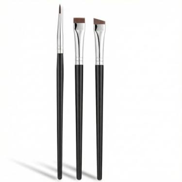 Imagem de Pincéis de delineador angulares ultrafinos de 3 peças para maquiagem de precisão