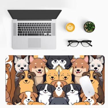 Imagem de Tapete de mesa positivamente adorável para cães – almofada de mesa de 60 x 30 cm, grande almofada de couro PU antiderrapante para estética em casa e jogos, um presente para amantes de cães