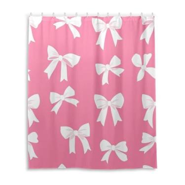 Imagem de Wassud Conjunto de cortinas de chuveiro com laços para banheiro à prova d'água com 12 ganchos 152 x 182 cm