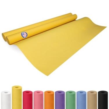 Imagem de Rolo de papel kraft amarelo de 91,4 cm x 3048 cm, pacote com 2 - Papel artesanal de qualidade feito nos EUA para embrulho de presente, artes e artesanato infantil, projetos escolares - 100% reciclado