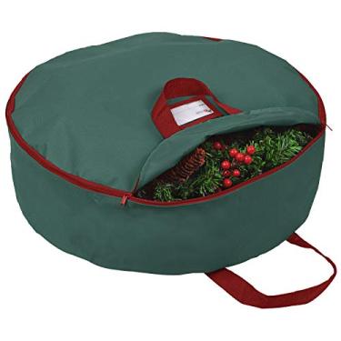 Imagem de Primode Bolsa de armazenamento de guirlanda de Natal 600D com alças, recipiente para guirlandas de férias, feito de material de poliéster Oxford 600D durável (verde)
