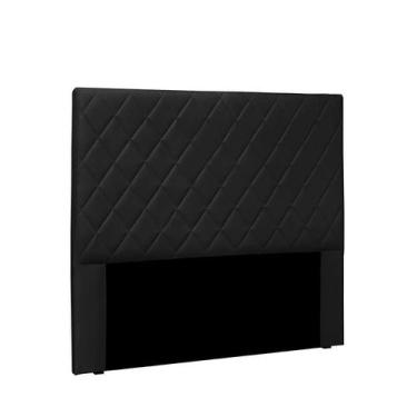 Imagem de Cabeceira Casal Esmeralda Poliuretano Preta - Spezzia Decor