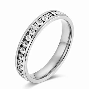 Imagem de Anel Aparador Aliança Com Pedras Zircônia Prata 925 - Oremte, 14