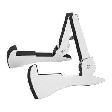 Imagem de Luwecf Suporte para Guitarra Dobrável, Antiderrapante E Estável para Baixo Acústico, Guitarra Elétrica, Banjo, Bandolim E Ukulele. Feito em PP, Prata