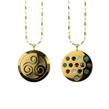 Imagem de Colar De Escudo De Proteção De Flor Espiral Tripla Cósmica,Colar De Amuleto De Íons De Energia