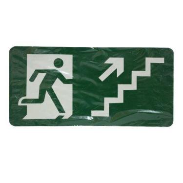 Imagem de Placa Fotoluminescente 30x15cm Saída de Emergência Suba a Direita - De