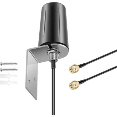 Imagem de 2x2 MIMO omnidirecional baixo perfil 4G LTE 5G antena externa SMA conector macho com cabo de 3 metros para aumentar o desempenho de roteadores 4G/5G Hotspot Verizon AT&T T-Mobile RV Home Internet